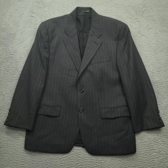 Lauren Ralph Lauren Blazer Men's 40S Gray Pinstripe Wool Suit Jacket Canada - Picture 1 of 9
